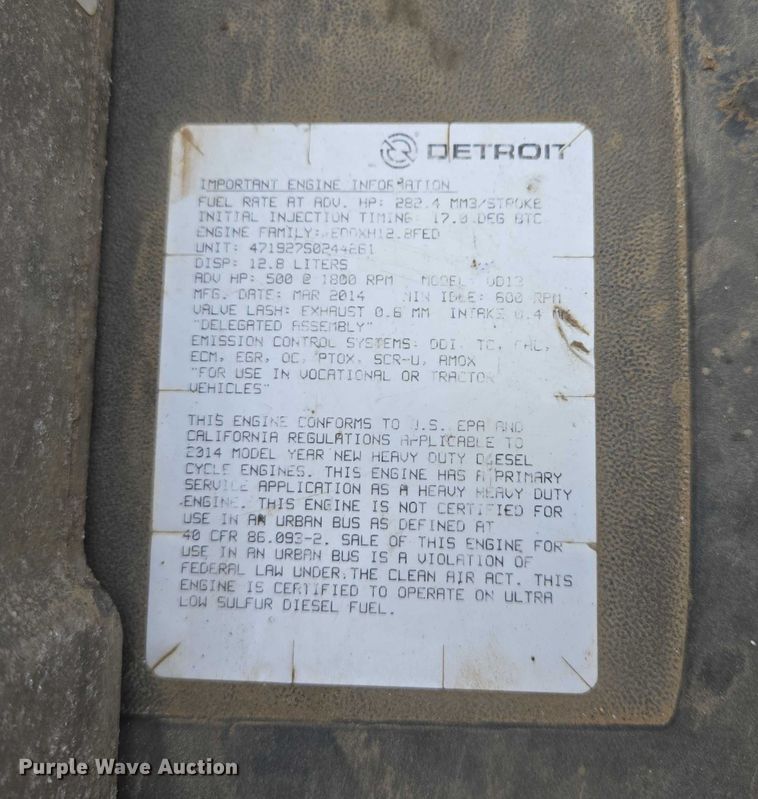 image for item ER5259 2015 Freightliner Cascadia 125 semi truck