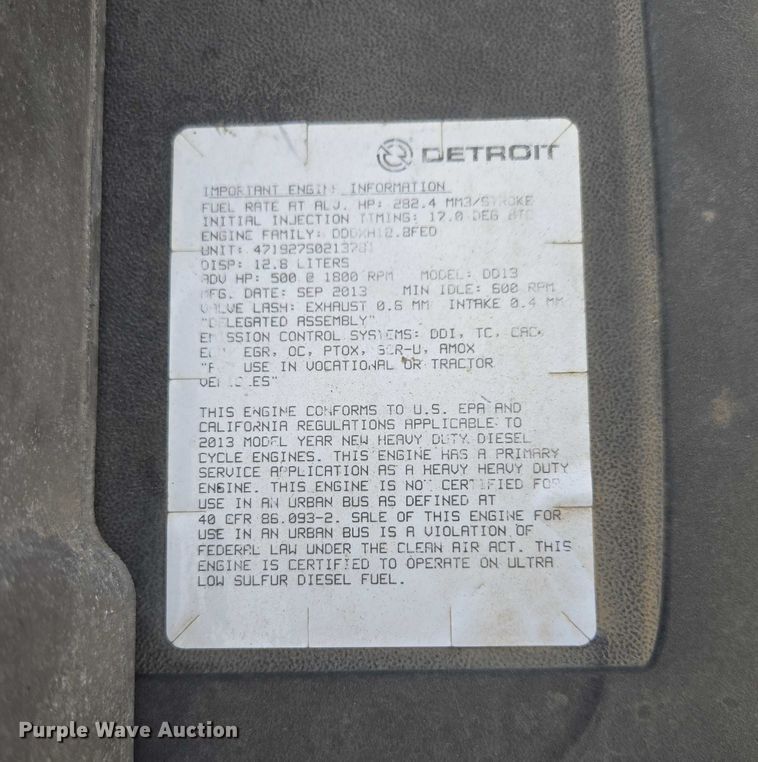 image for item ER5262 2014 Freightliner Cascadia 125 semi truck