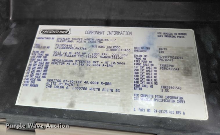 image for item ER5262 2014 Freightliner Cascadia 125 semi truck