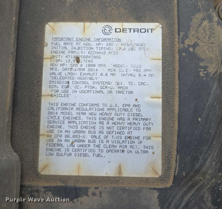 image for item ER5263 2015 Freightliner Cascadia 125 semi truck