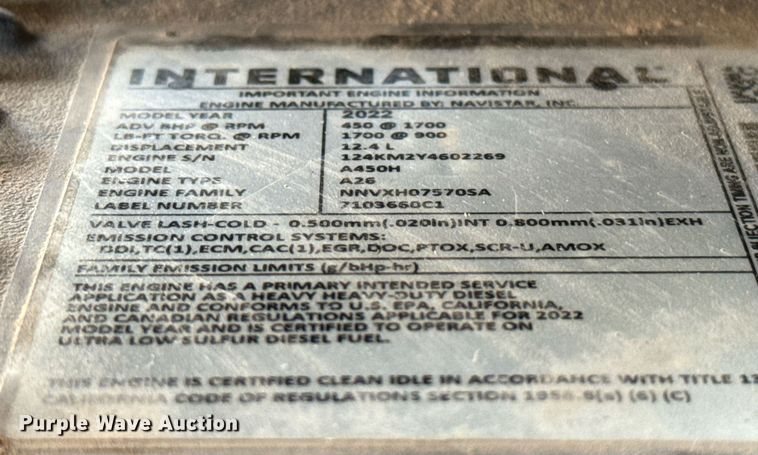 image for item HI9250 2023 International LT625 semi truck