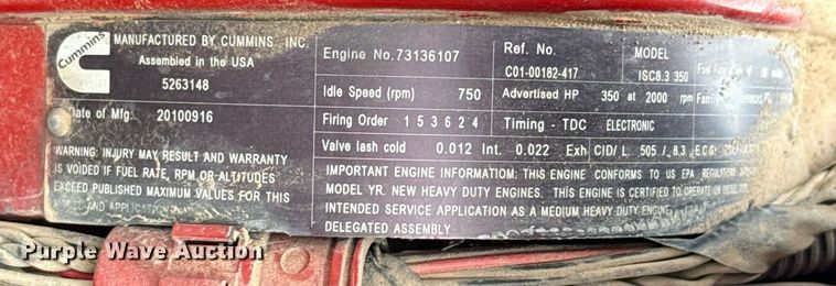 image for item HI9263 2011 Freightliner Business Class M2 truck cab and chassis