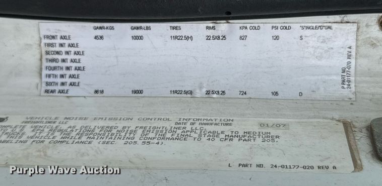 image for item HI9263 2011 Freightliner Business Class M2 truck cab and chassis