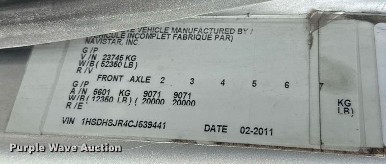 image for item HI9282 2011 International ProStar Premium  semi truck