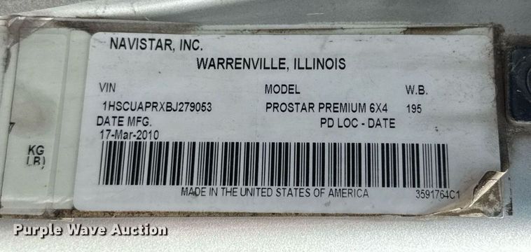 image for item HI9282 2011 International ProStar Premium  semi truck