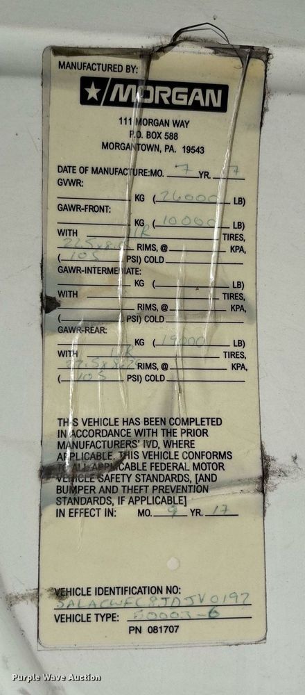 image for item YA0555 2018 Freightliner Business Class M2 106 box truck