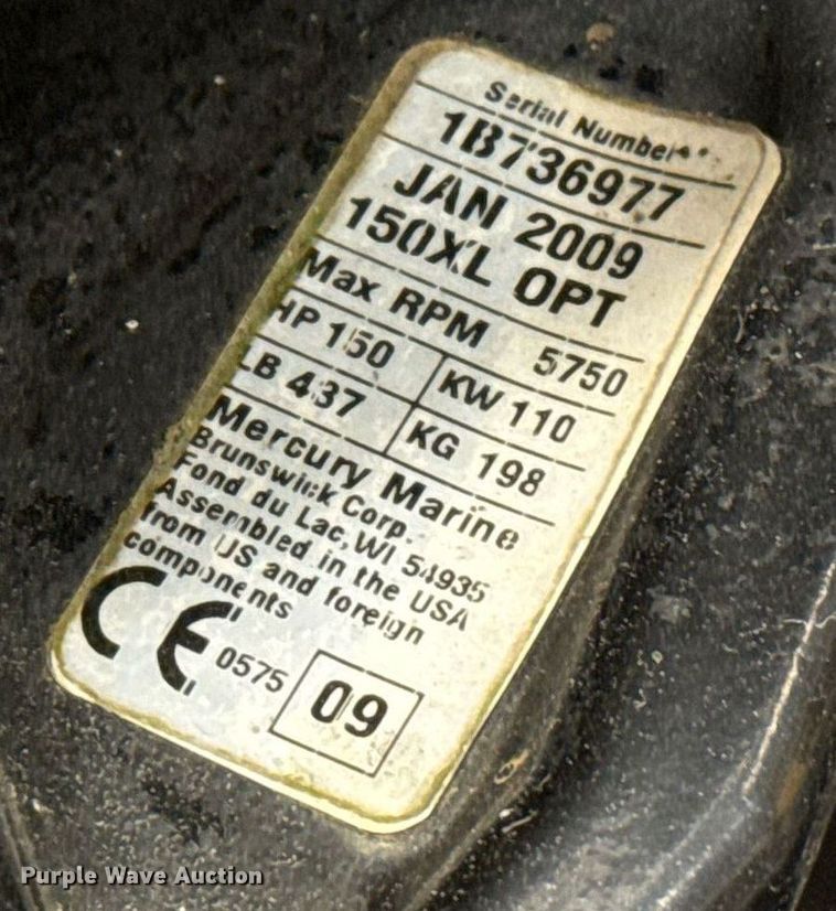 image for item DT6645 2009 Mercury Optimax 150 outboard engine