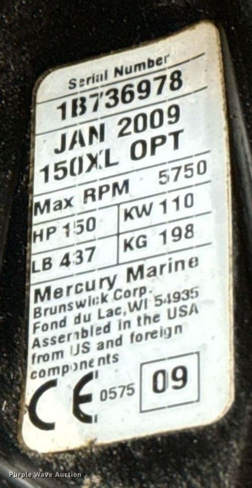 image for item DT6648 2009 Mercury Optimax outboard engine