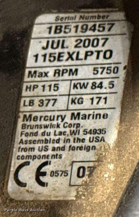 image for item DT6649 2007 Mercury Optimax outboard engine