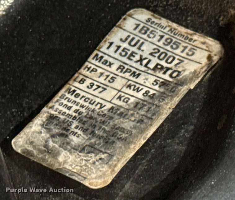 image for item DT6650 2007 Mercury Optimax outboard engine