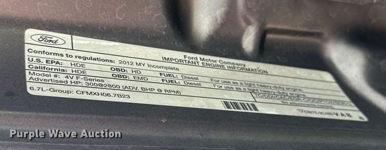 image for item DT6654 2012 Ford F550 truck cab and chassis