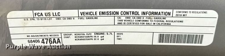 image for item DT6655 2019 Dodge Ram 1500 Classic  Quad Cab pickup truck