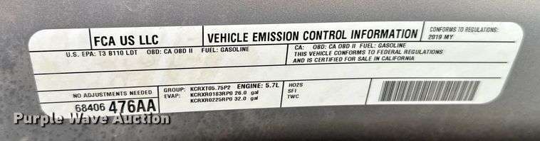 image for item DT6656 2019 Dodge Ram 1500 Crew Cab pickup truck