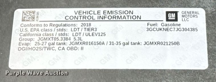 image for item DT6667 2018 Chevrolet Silverado 1500 Crew Cab pickup truck