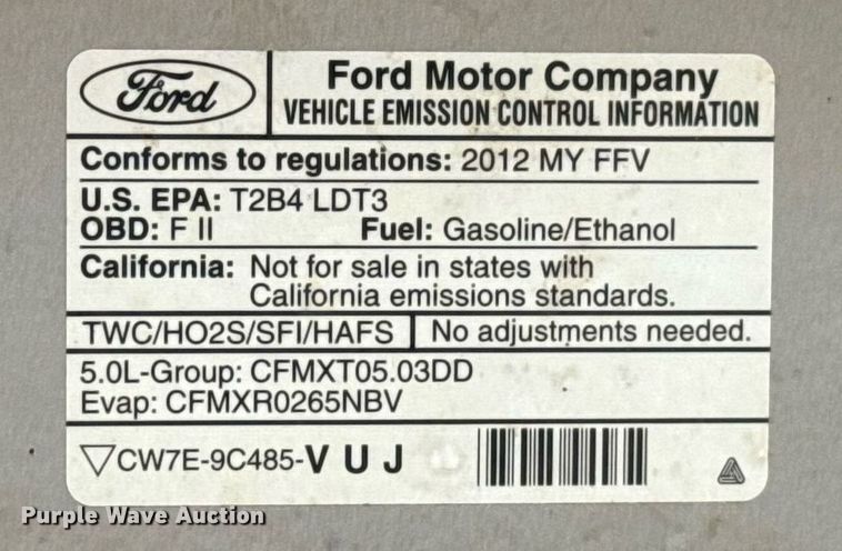 image for item DT6671 2012 Ford F150 SuperCab pickup truck