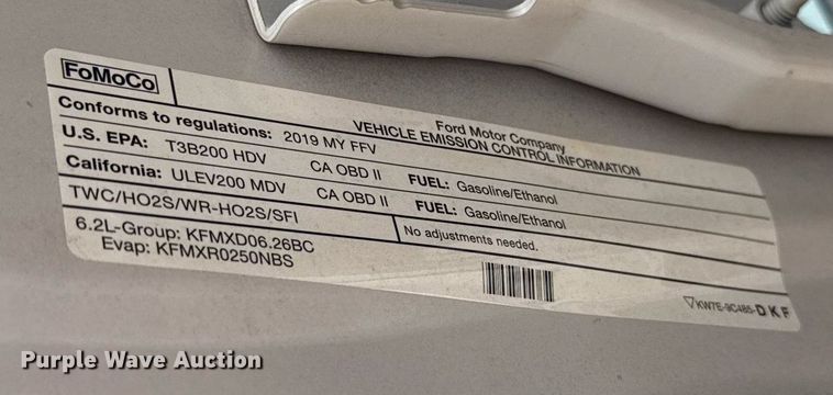 image for item DT6674 2019 Ford F250 Super Duty SuperCab pickup truck