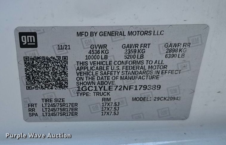 image for item DI9146 2022 Chevrolet Silverado 2500HD Crew Cab pickup truck