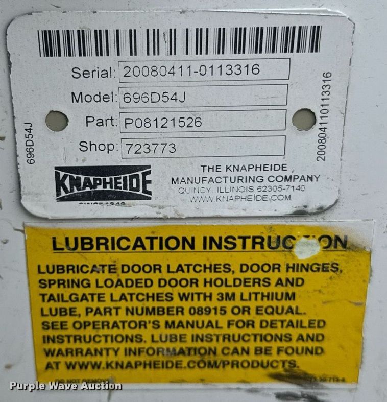 image for item DI9708 Knapheide 696D54J pickup truck utility bed