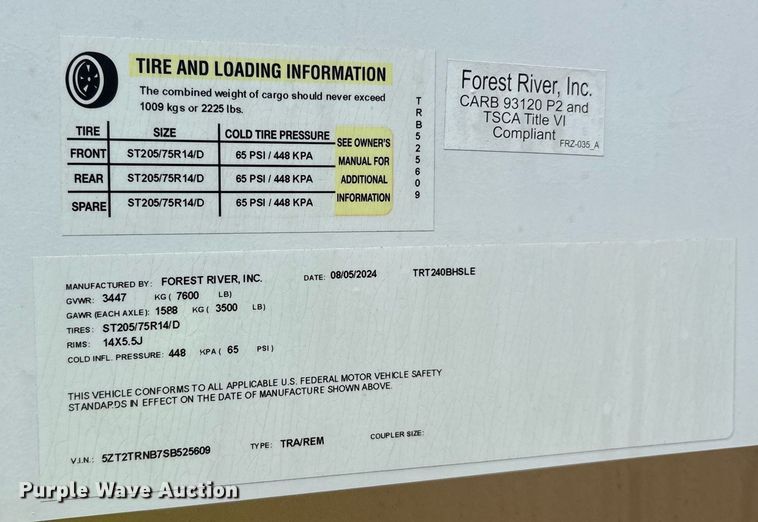 image for item DM1939 2025 Forest River Prime Time Tracer LE Ultra-Lite TRT240BHSLE camper
