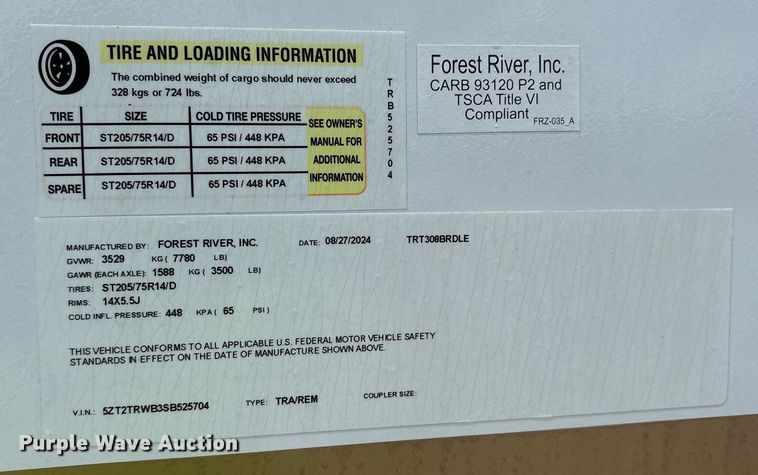 image for item DM1940 2025 Forest River Prime Time Tracer Ultra-Lite TRT308BRDLE camper
