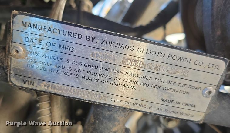 image for item DR3822 2022 CFMOTO CForce 600 ATV