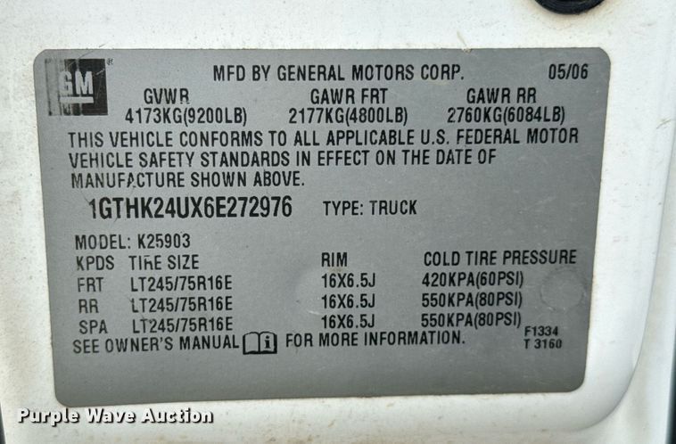 image for item DU9223 2006 GMC Sierra 2500HD pickup truck