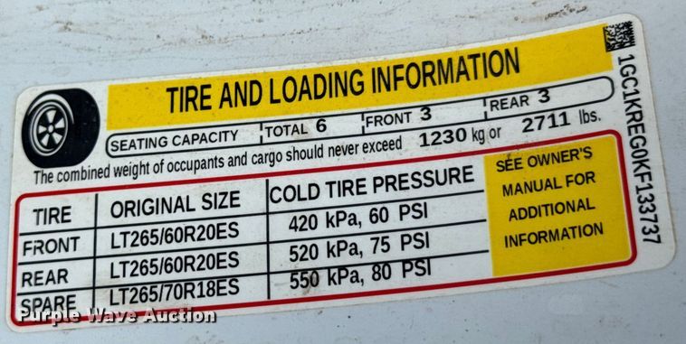 image for item DU9240 2019 Chevrolet Silverado 2500HD Crew Cab pickup truck