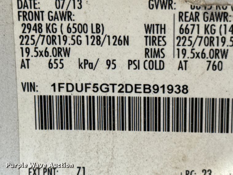 image for item DU9241 2013 Ford F550 flatbed truck