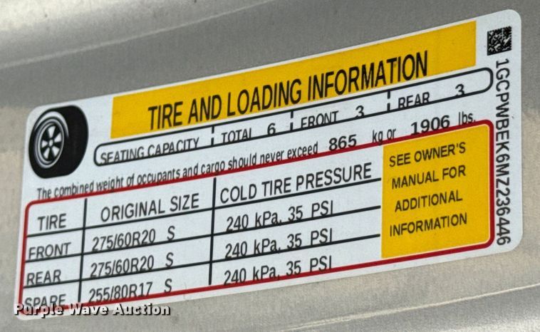 image for item DU9246 2021 Chevrolet Silverado 1500 Crew Cab pickup truck