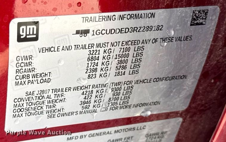 image for item DV4213 2024 Chevrolet Silverado 1500 LT Z71 Crew Cab pickup truck