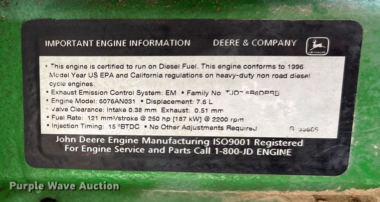 image for item DW7115 John Deere 6076AN031 engine