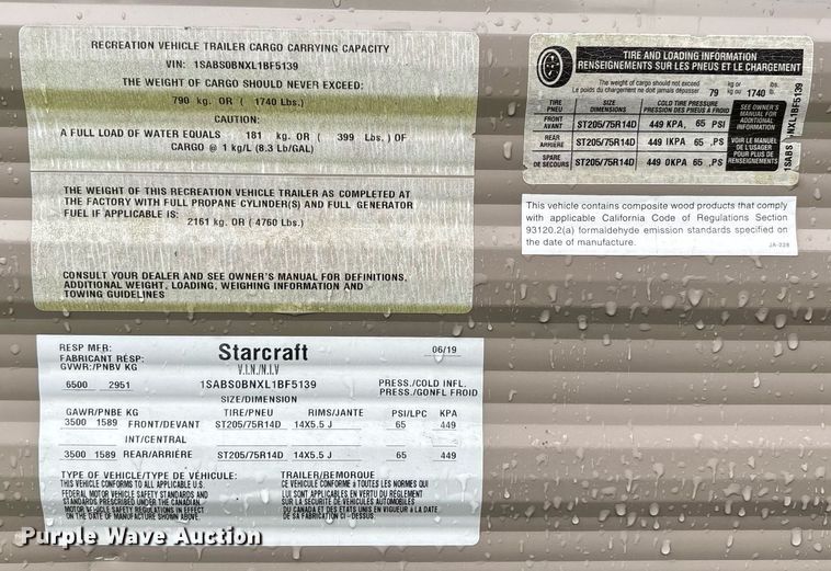 image for item DW7123 2020 Starcraft Autumn Ridge camper