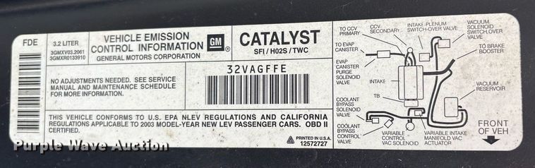 image for item DX7996 2003 Cadillac CTS 