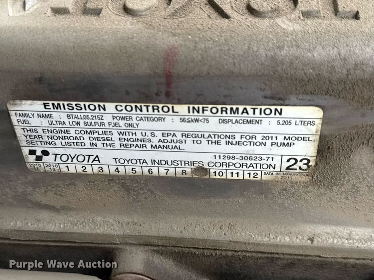 image for item DY0240 2011 Toyota 7FDAU50 forklift