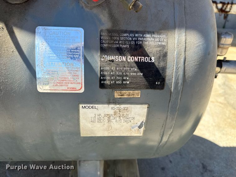 image for item DY0249 Johnson Controls Pure Flow AD-030-3C2 air compressor