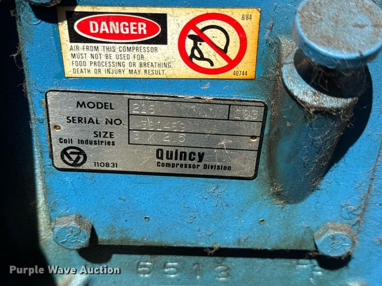 image for item DY0250 Quincy 216 air compressor
