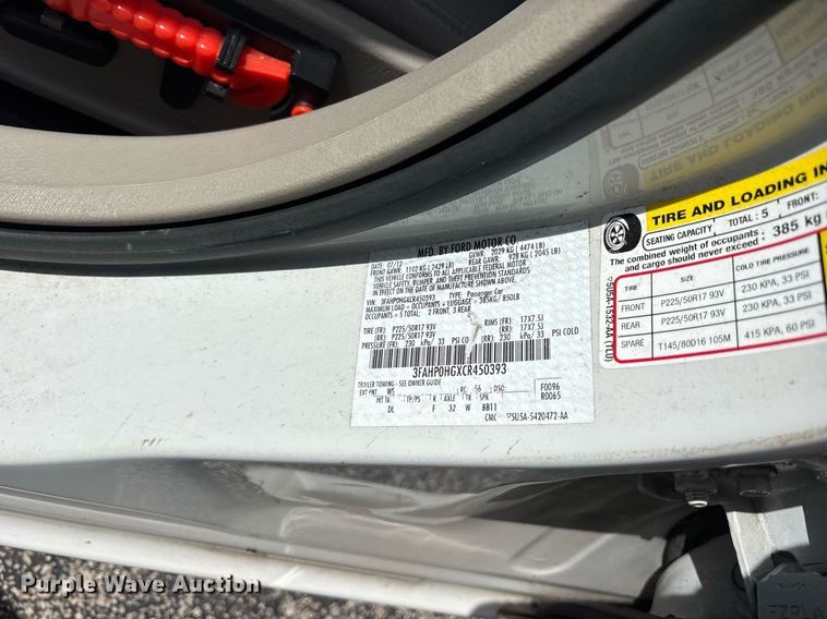 image for item DY0692 2012 Ford Fusion 