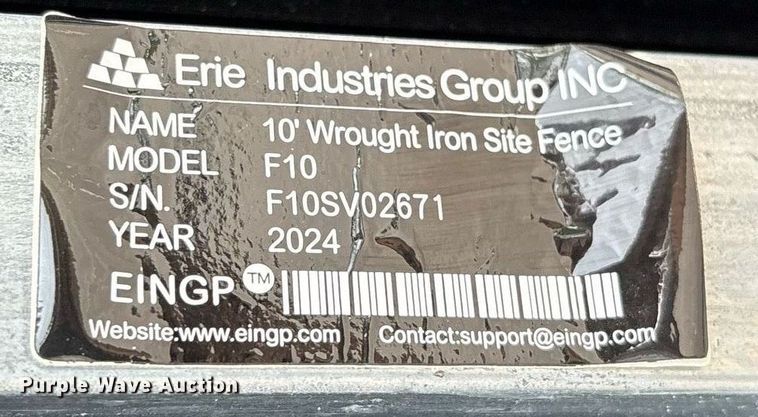 image for item DY0710 (22) 2024 Erie Industries Group F10 fence panels