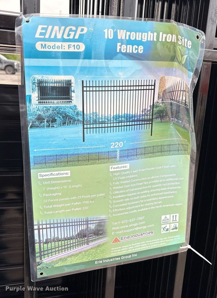 image for item DY0711 (22) 2024 Erie Industries Group F10 fence panels