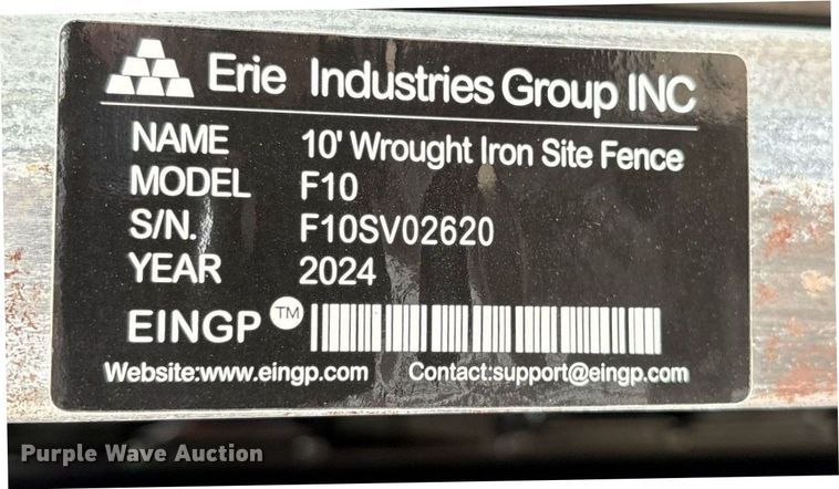 image for item DY0711 (22) 2024 Erie Industries Group F10 fence panels