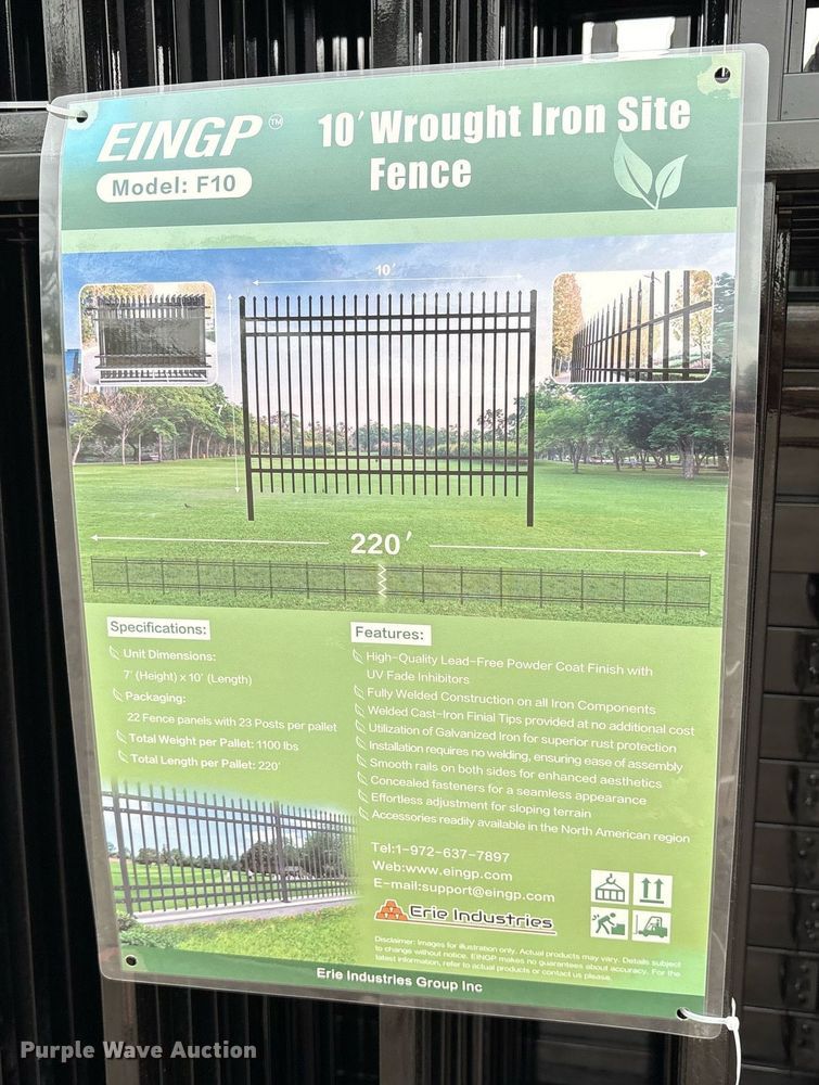 image for item DY0713 (22) 2024 Erie Industries Group F10 fence panels