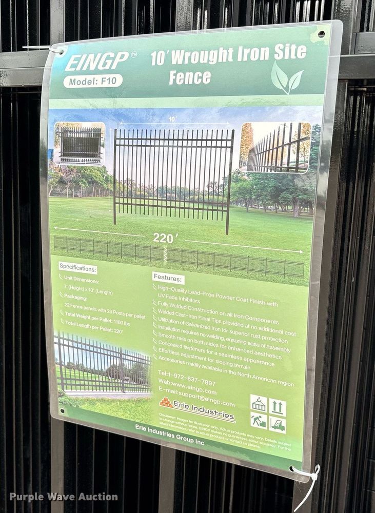 image for item DY0715 (22) 2024 Erie Industries Group F10 fence panels