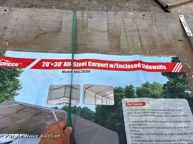 image for item DY0724 2024 Valley Pioneer MSC2030F steel carport