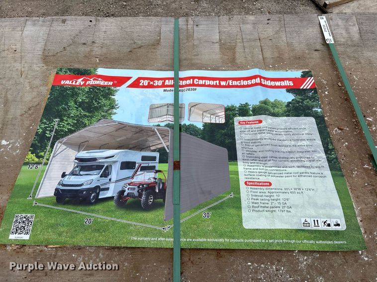 image for item DY0724 2024 Valley Pioneer MSC2030F steel carport
