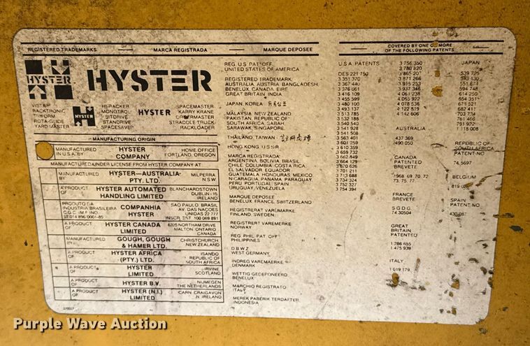 image for item DZ8622 Hyster SS60 forklift