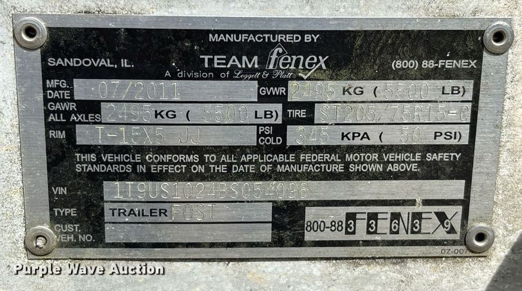 image for item EC3687 2011 Fenex fiber optic splicing trailer