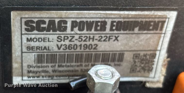 image for item EC3707 Scag Patriot ZTR lawn mower