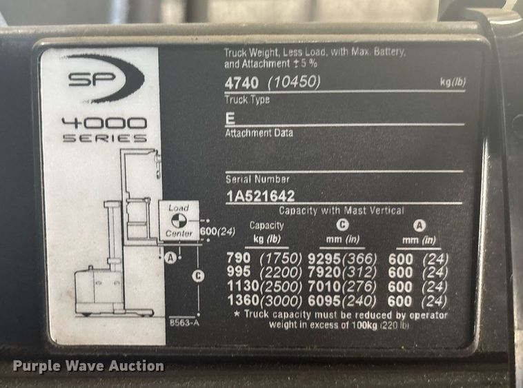 image for item EC3718 2018 Crown SP4050-30 order picker