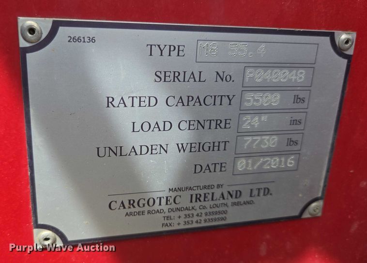 image for item EC4297 2016 Moffett M8 55.4 forklift
