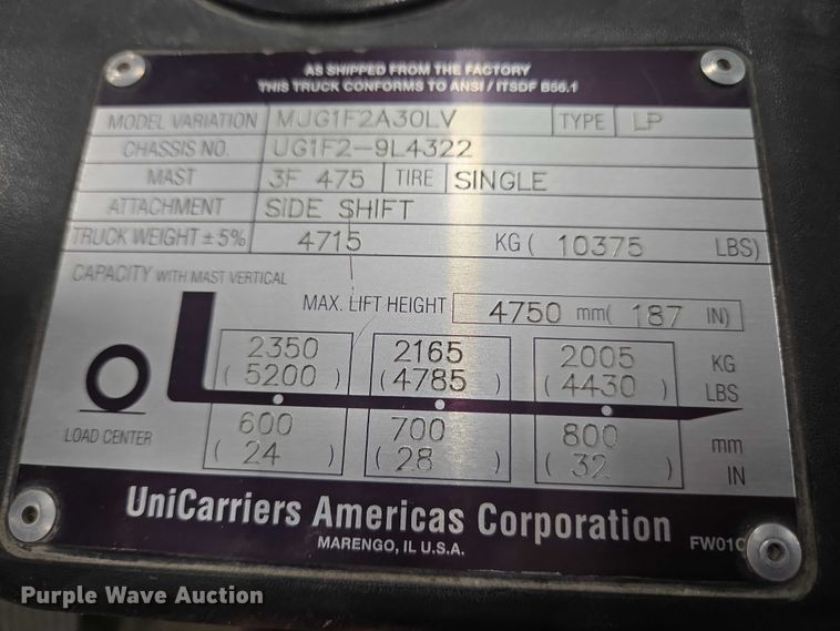 image for item EC4298 2015 Nissan PF30LP forklift